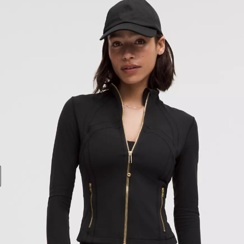 NWT Cropped Black Define Jacket (Gold Zip)